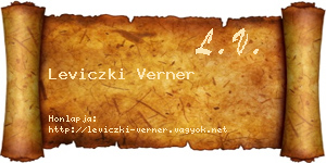 Leviczki Verner névjegykártya